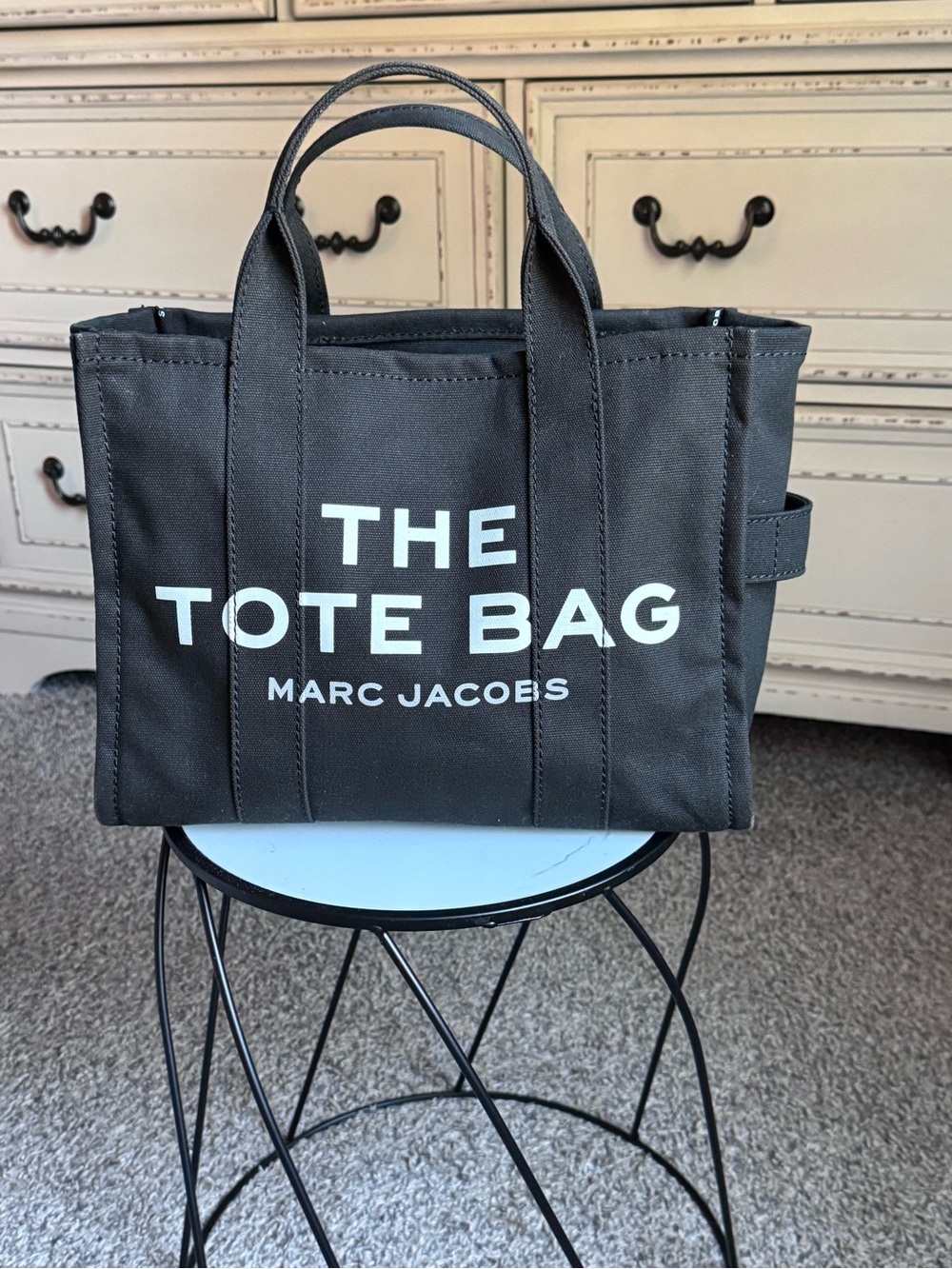 Marc Jacobs Black 'The Tote Bag' Canvas Tote Size Medium